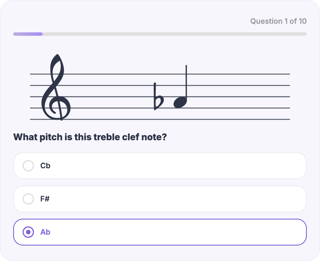 Notation quiz: What pitch is this treble clef note?